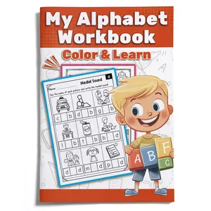 Preschool Phonics and Alphabet Workbook, Vowel Sound Recognition, Medial Sound Practice, Silent E, Spelling and Early Reading Activities for Kindergarten Kids