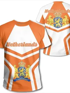 Netherlands Lagger 3D Printed Sport Quick Breath Men's T-Shirt, Outdoor Football Uniform, Team Training, Long Slim-Fit Casual Top