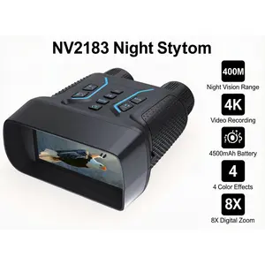 NV2183 Digital Night Vision Binoculars | 4K Video Record, 400M Full Dark Night Vision,8X Digital Zoom,4.5” HD Screen,4500mAh Rechargeable Battery for Hunting Wildlife Observation Camping Night Fishing