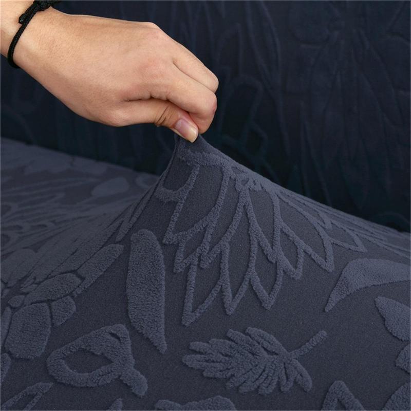 Solid Color Jacquard Sofa Cover with Skirt, 1 Count Soft Comfortable Stretchable Sofa Slipcover, Dustproof Sofa Cover, Elastic Sofa Slipcover for Home Living Room Hotel Dormitory