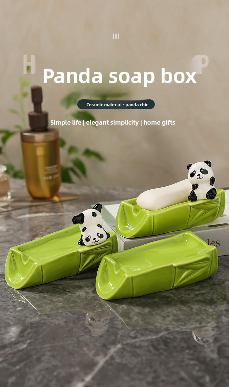 New high-appearance panda ceramic soap box