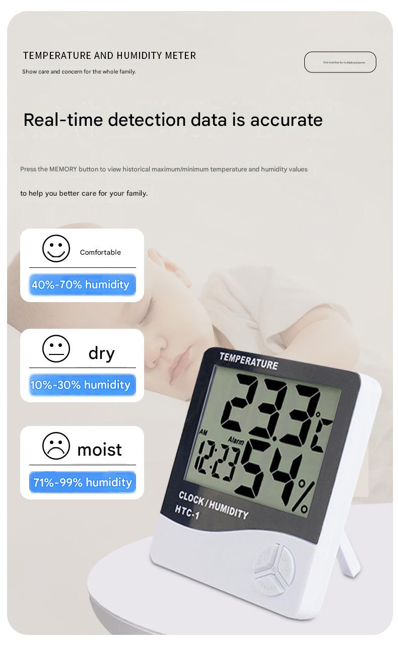 Thermohygrometer, digital display large screen thermohygrometer, thermostat, multifunctional digital thermohygrometer