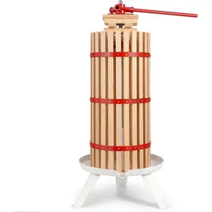 7.9 Gallon/30 L Fruit and Wine Press - Manual Beechwood Cider Press Machine for Apple Wine & Juice Making, Wide Mouth Design, T-Handle, Heavy Duty Stand Juicer Maker for Kitchen Home Orchard