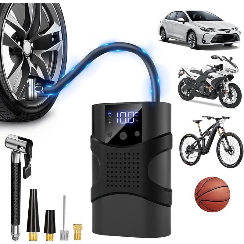 Portable Tire Inflator With 20000mAh Battery - 150 PSI, Fast Air Pump For Car, Bike, Motorcycle, Balls, Auto Shut-Off