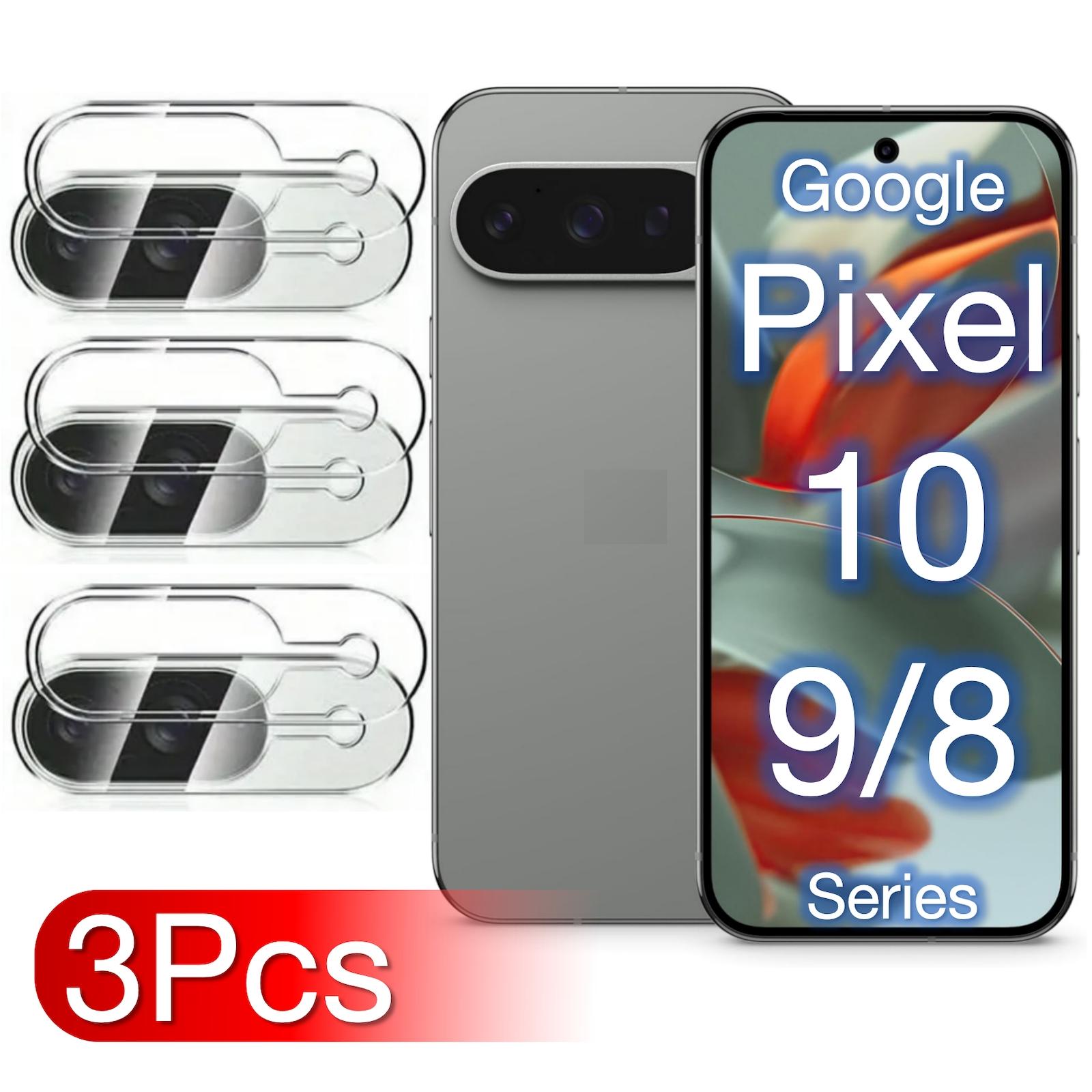 Camera Lens Protector Cover for Google Pixel  10 9 Pro XL 8 7 6 6A 7A 8A Fold Series, 3-Pack Tempered Glass Screen Protectors, Scratch-Resistant Design, Durable Protection, Accessories