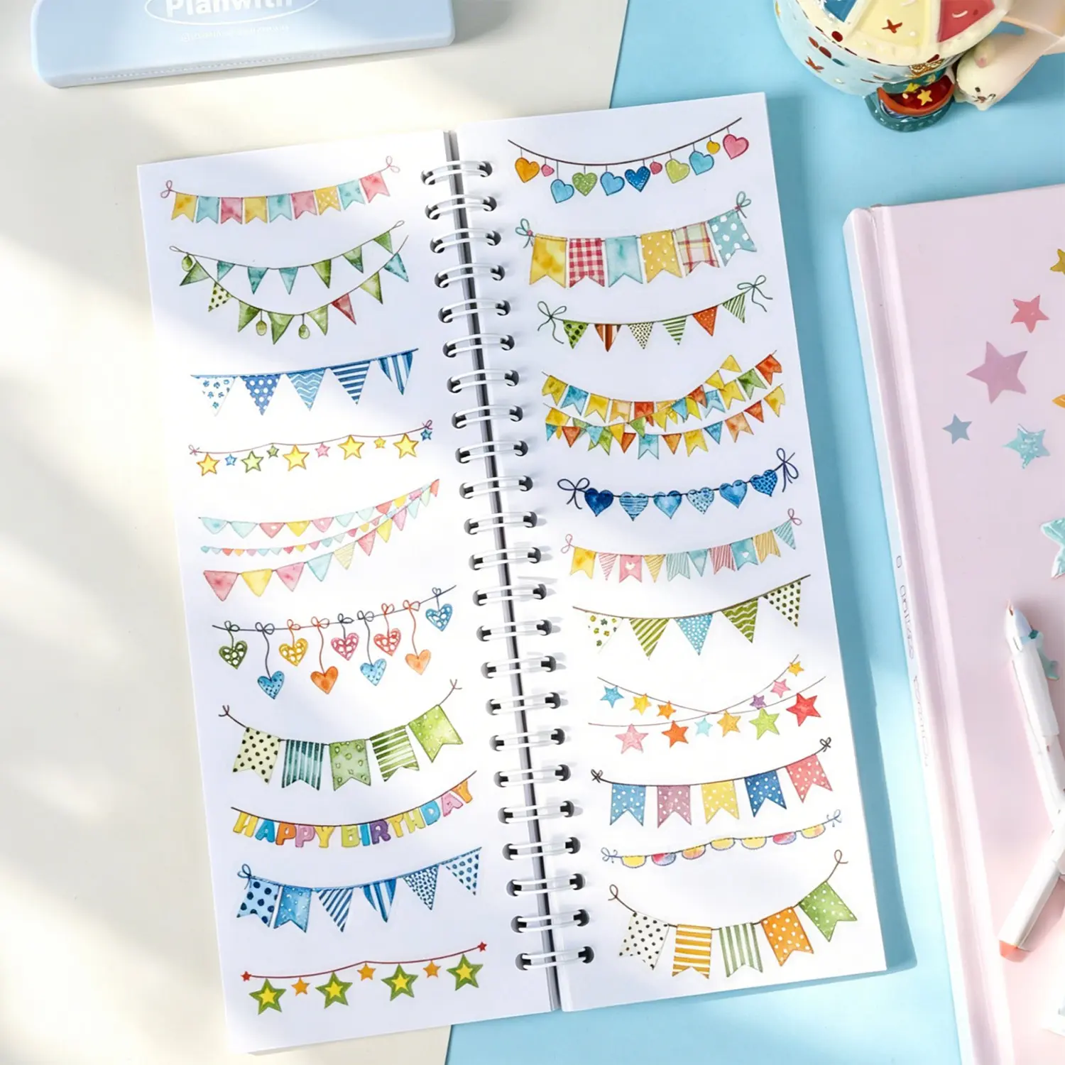 Pet Material Tape, Colorful Flag Party Series, Multi-Scene Decoration Tape, Celebrate Tape, Craft, Ideal for Birthdays and Holidays, Perfect Gift Idea