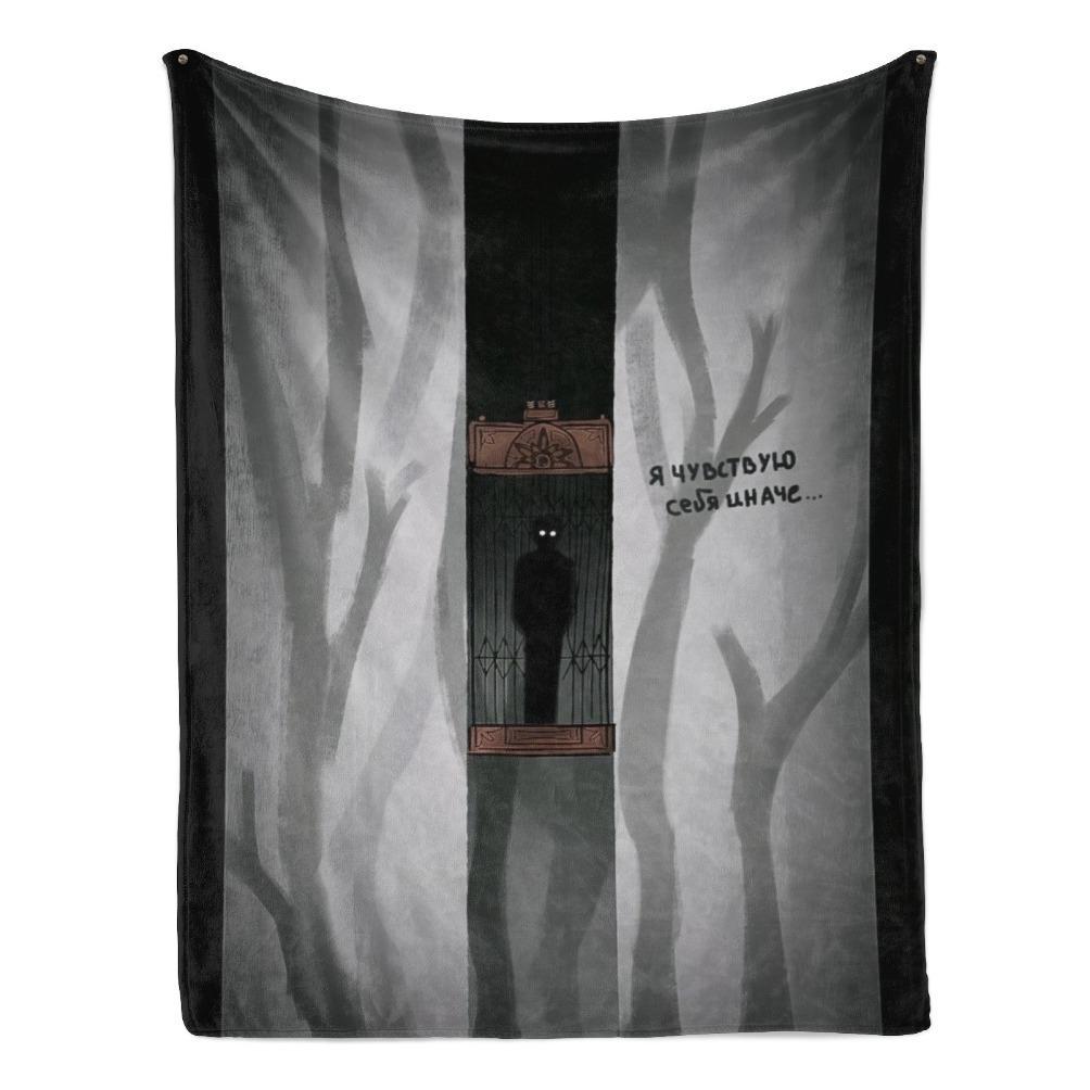 Rusty Lake Theme Flannel Blanket Surreal Mystery Game Throw Soft Cozy Plush Blanket for Couch Sofa Bed Indie Puzzle Art Aesthetic Home Decor Lightweight Travel Blanket Gamer Fan Collection Gift All Season Comfort Decorative Bed Cover