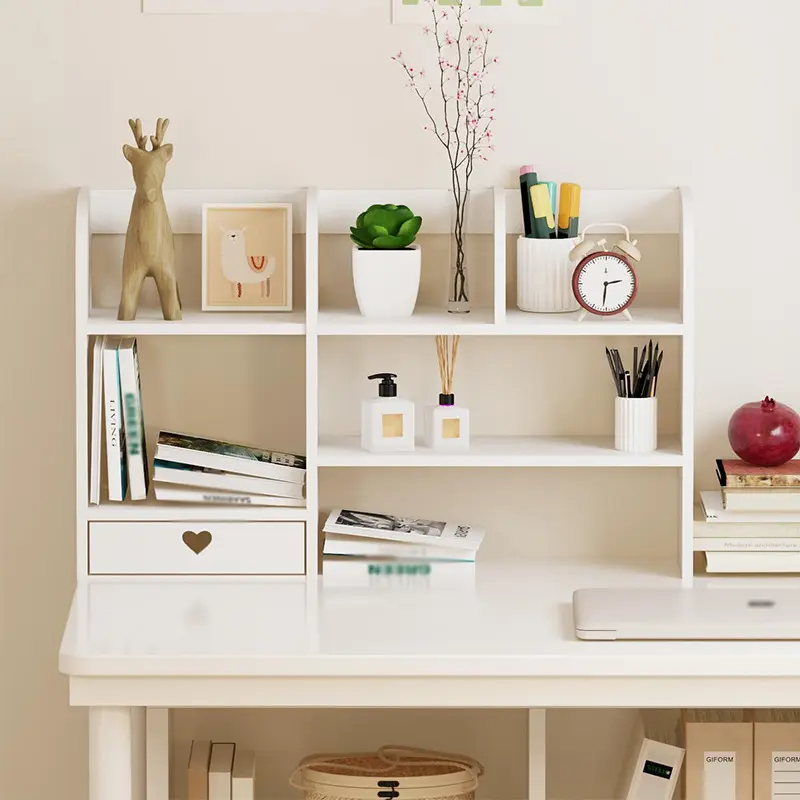 2-Tiered Desktop Stationery Organizer - Multi-Purpose Home Office Storage Holder with Drawers for School Desk Accessories and Cosmetics, Two-Tiered