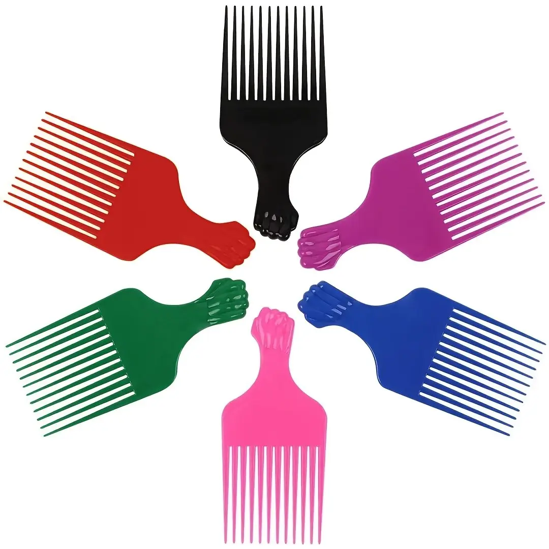Fist-Shaped African Comb (6 Colors), Unique Design Hair Accessory, Durable Material, Perfect for Daily Use & Gifting
