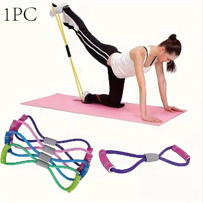 8-Strand Resistance Bands with Foam Handles, Stackable Medium Tension for Core Arm & Leg Workouts, Beginner Yoga Pilates Training, Home Pilates Equipment, Stretch Exercise Bands, Yoga Stretching Bands, Resistant Bands