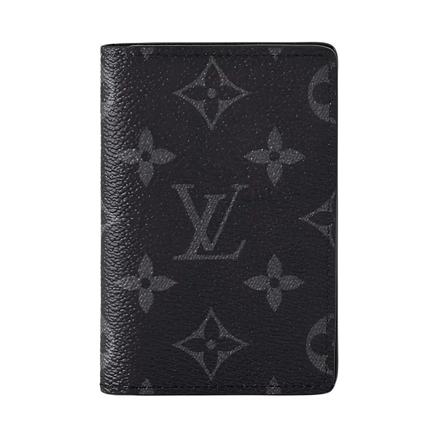 Men's Louis Vuitton Monogram Short Bifold Wallet - Coated Canvas, Dark Fashion Men's Wallet, Dark Men's Wallets, Fashion Men's Wallets