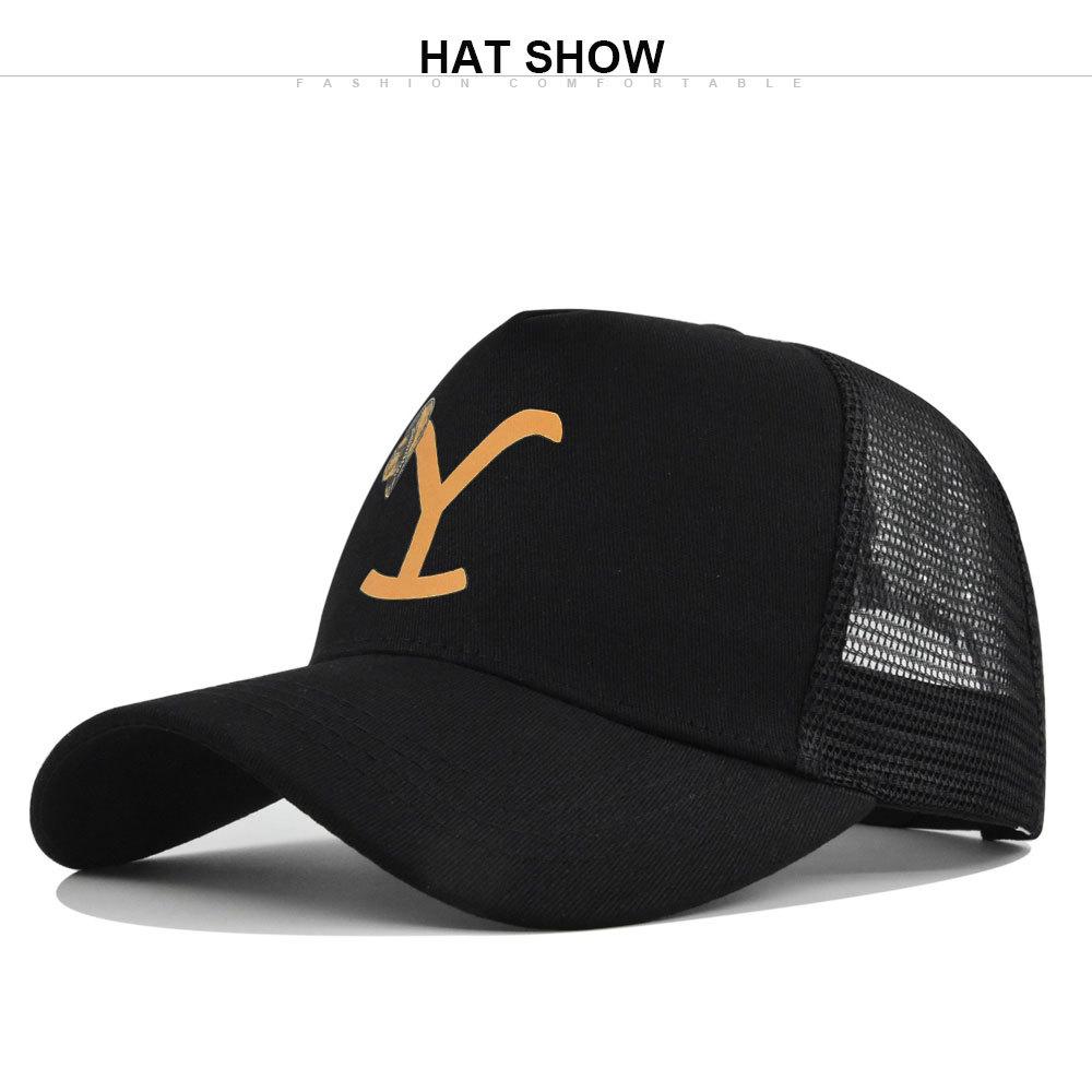 Cross-border Yellowstone baseball cap, silk-printed Yellowstone mesh cap, printed duckbill cap, unisex washable breathable sun hat