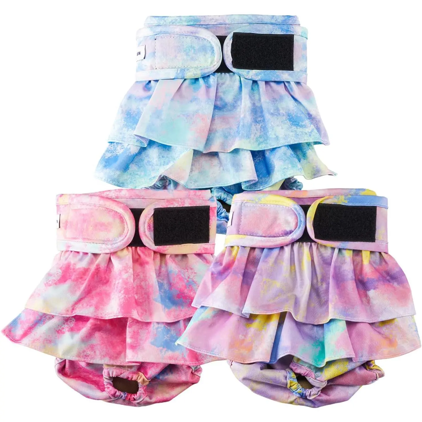 Reusable Dog Diapers Female Washable, Premium Doggie Diaper for Dogs, Pack of 3, Highly Absorbent Small Dog Diaper for Heat, Incontinence and Puppy Training(S)