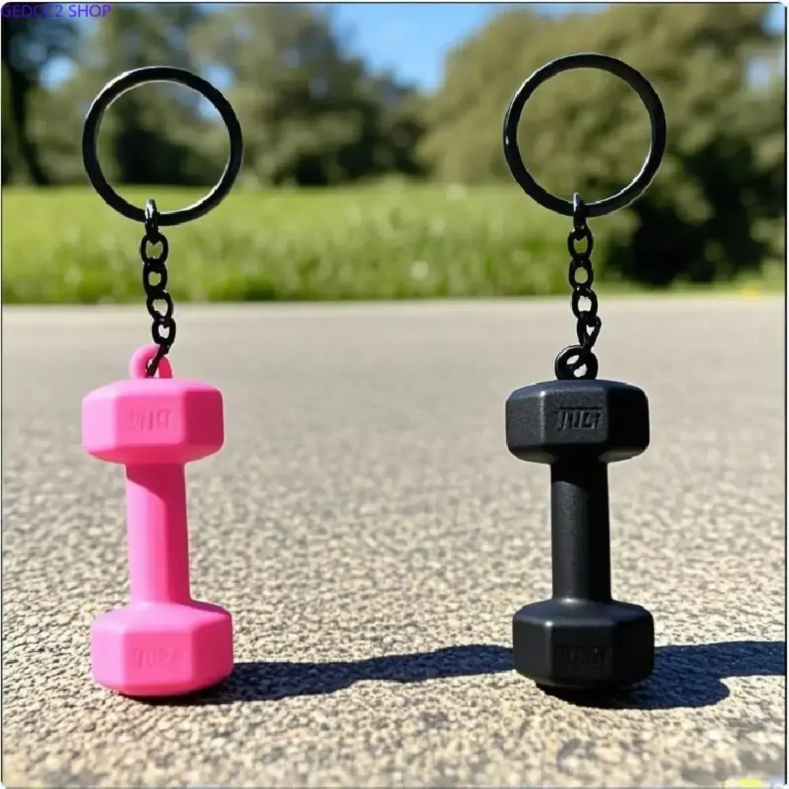 Unisex Cotton 2PCS Mini Dumbbell-Form Keychain Set, Gym Fitness Charm, Gym Gift for Workout Lovers, Backpack & Key Accessories