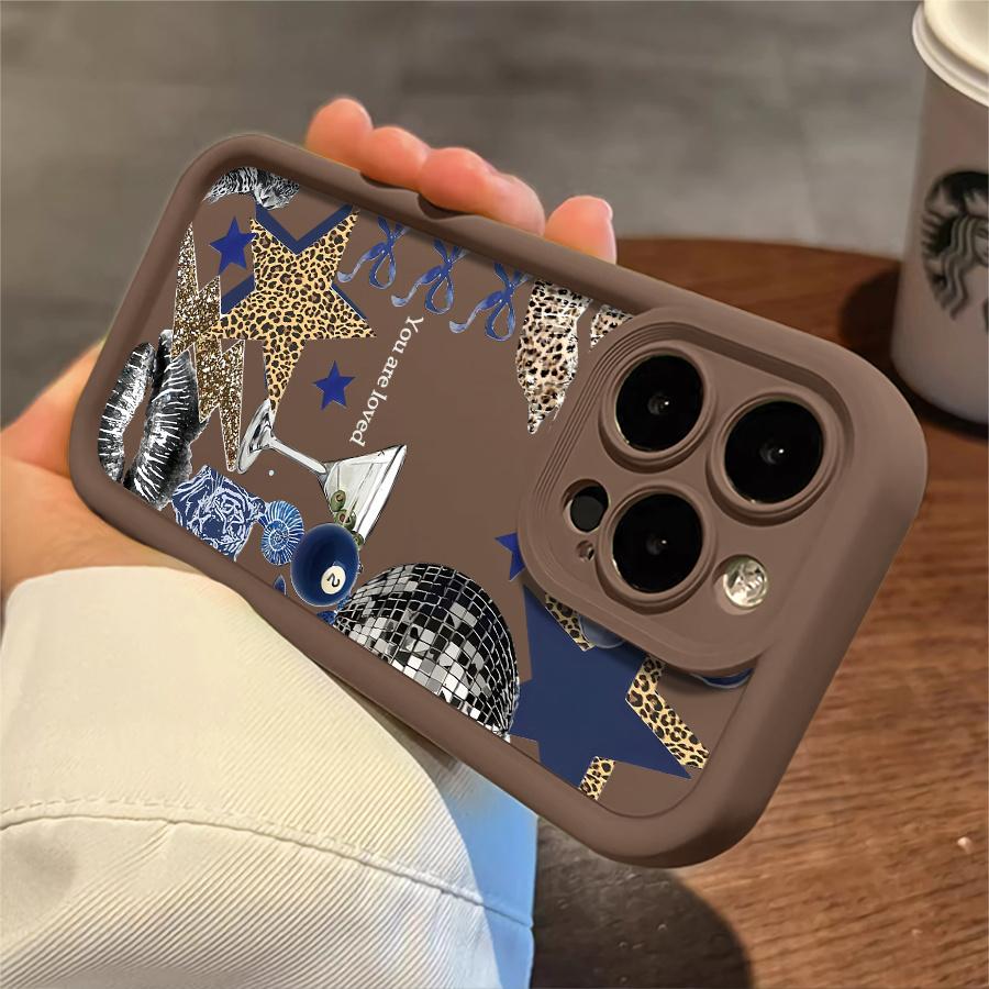 Phone Case - One Leopard Martini Disco Phone Case Compatible with for Apple iPhone 17 E Air Pro ProMax iPhone16 15 14 Plus 13 12 Mini 11 X XS XR. This Anti-Drop Phone Case Offers Camera Protec