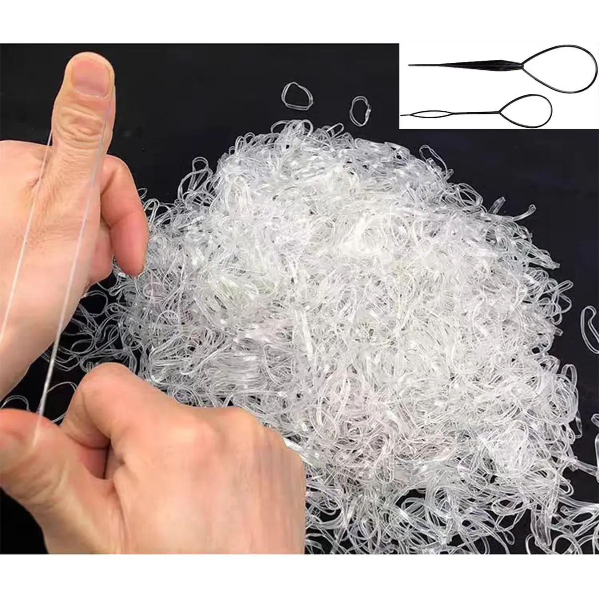 2000 PCS Thin TPU Elastic Ponytail Holders - Soft, No-Crease, Damage-Free, Easy-Dismantle Mini Ties for Toddlers (Non-Transparent), Blond, Easy To Dismantle, Infants, No Damage, No Hurt