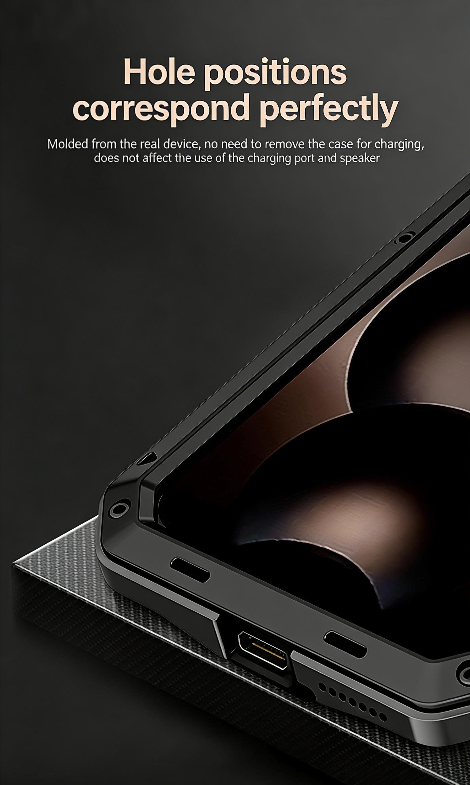 Military Grade Metal Case for iPhone 17 Air 16 15 14 Pro Max - IP54 Waterproof Heavy Duty Armor with Built-in Gorilla Glass Screen Protector, Full Body Shockproof Rugged Cover