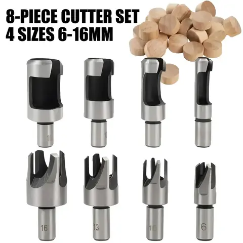 Wood Auger Drill Bit Set, Wood Plug Cutters Set, Straight & Cone Type Woodworking Drill Bit Set, Power Tool Accessories for Woodworking & DIY, Drill Attachment, Drill Bit Kit, Cutting