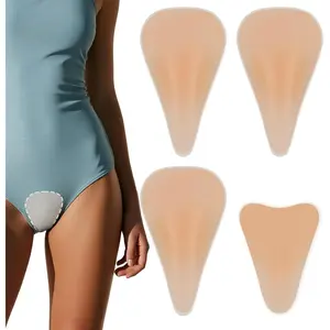 4 Pack Women's Invisible Silicone Seamless Modesty Concealer Pads Discreet Comfort Front Underwear Insert Guard Protector