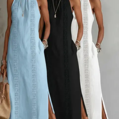 2026 European and American Cross-Border Tiktok Women's Solid Color Loose Long Shirt, Fashion Casual Female Dress, Dresses with Pockets, Trendy and Comfortable