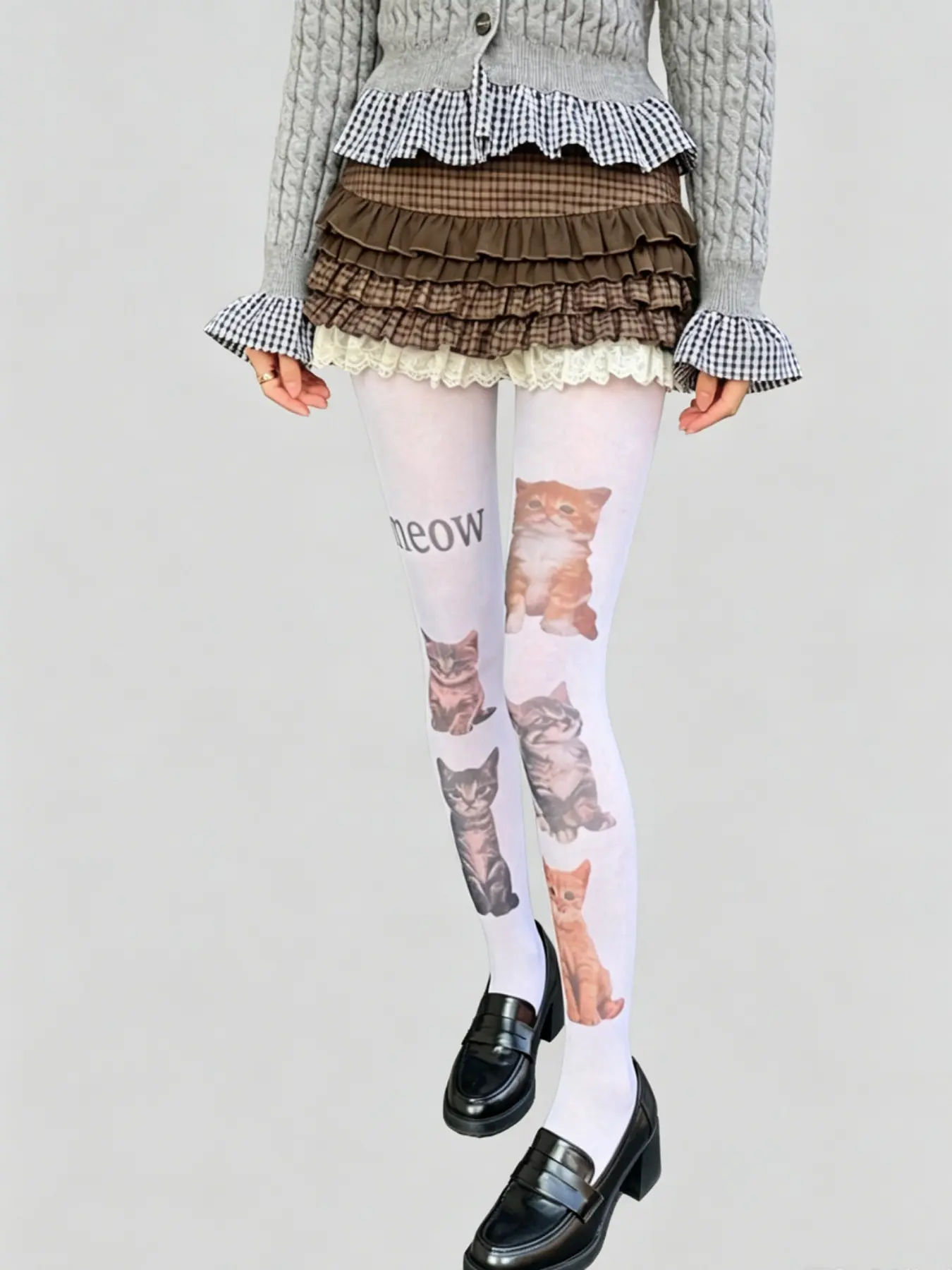 Cats Print Silk Leggings, Comfortable & Stylish Design, Perfect for Daily Wear, Soft Material, Ideal for All Seasons