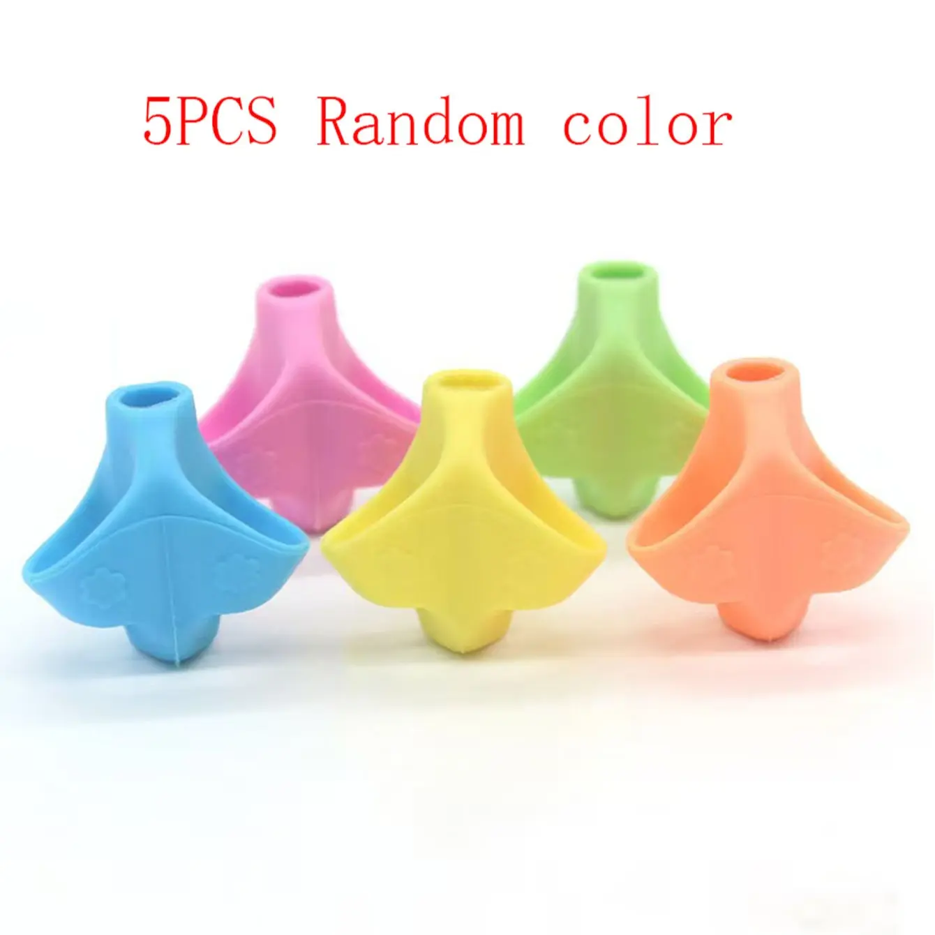 Pencil Grip (5 Counts), Silicone Pencil Grip without Pencil, Writing Aid Tool, Writing Stationery Supplies for Students