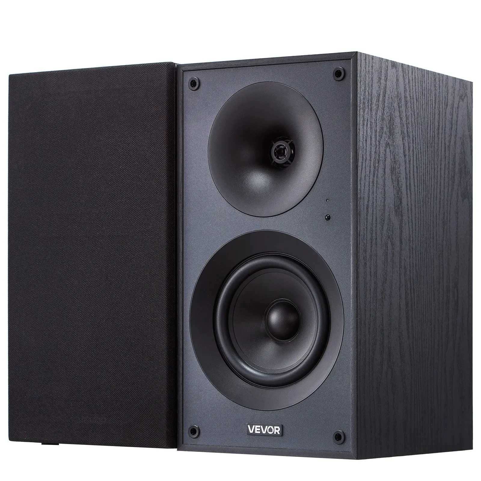 VEVOR Powered Bookshelf Speakers, 25Wx 2, Active Studio Monitor Speaker with 5.25 Inch Woofer, Bluetooth/RCA/Coaxial/Optical/USB/Subwoofer Connection, Wooden Enclosure, for Record Player Turntable PC