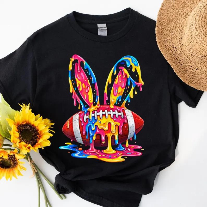 Graphic Easter Drip T-Shirt, Funny Easter Bunny Ice Cream Drip Design, Unisex Comfortable All-Season Wear