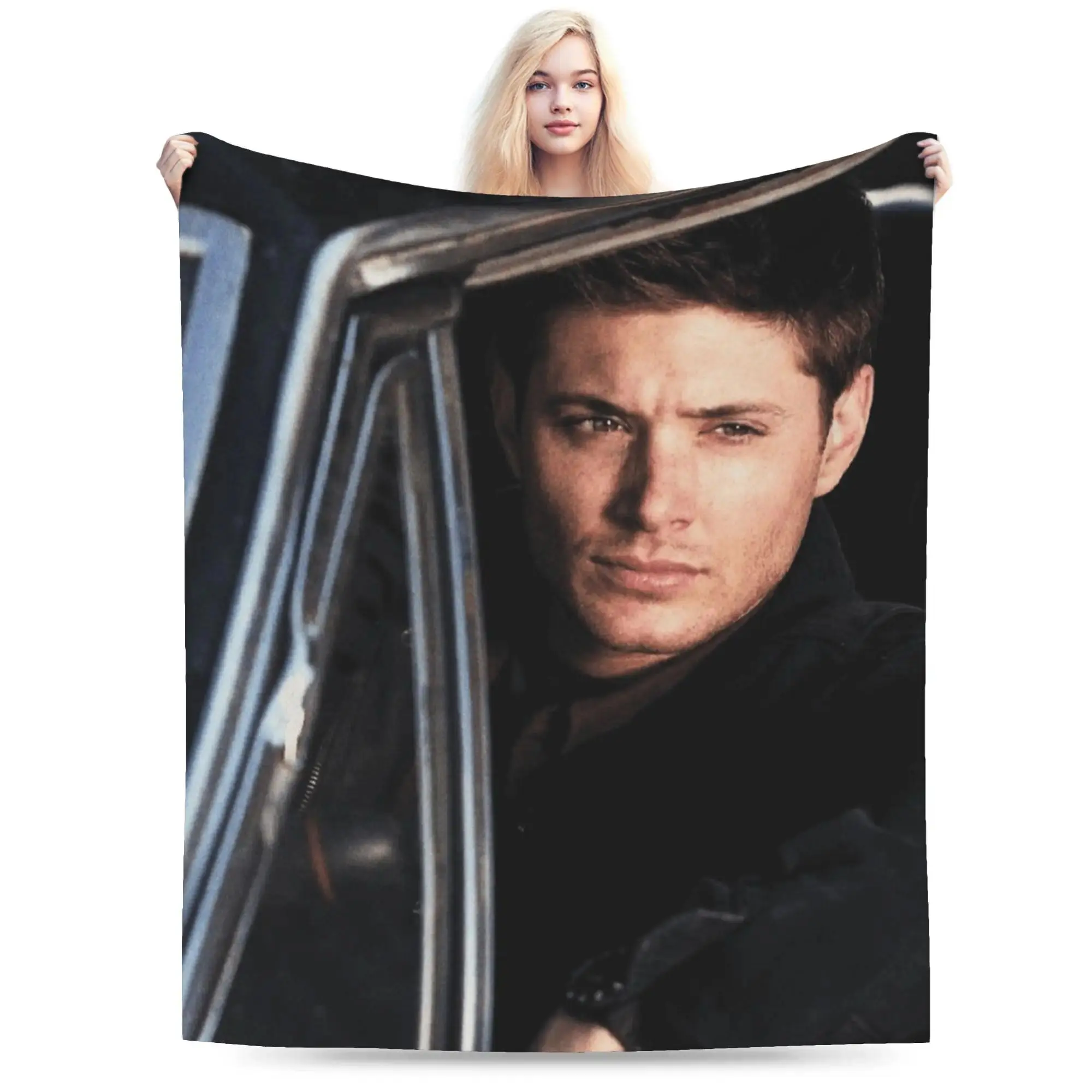 Supernatural Dean Winchester Soft Flannel Throw Blanket Warm Cozy for Sofa Bedroom