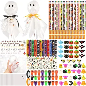 24Pack Halloween Party Favors, Halloween Classroom Gifts Giant Lollipop Gifts  Birthday Party with Gift Cards, Pencils, Erasers, Stickers, Sharpener  Classroom Exchange Party Gift