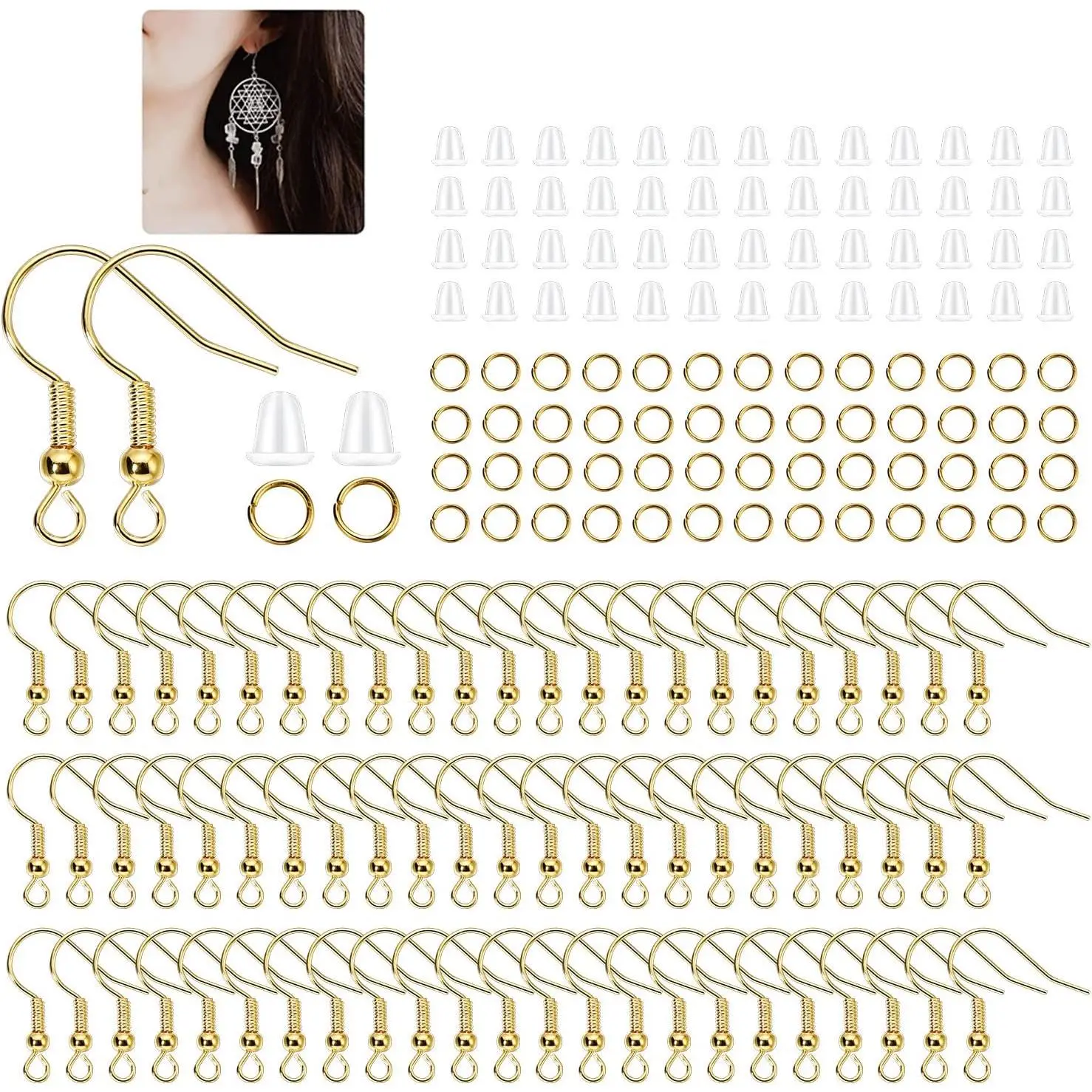 600 count  Earring Hooks,  Earring Making Kit, with Earring Backs and Jump Rings for  Making ()