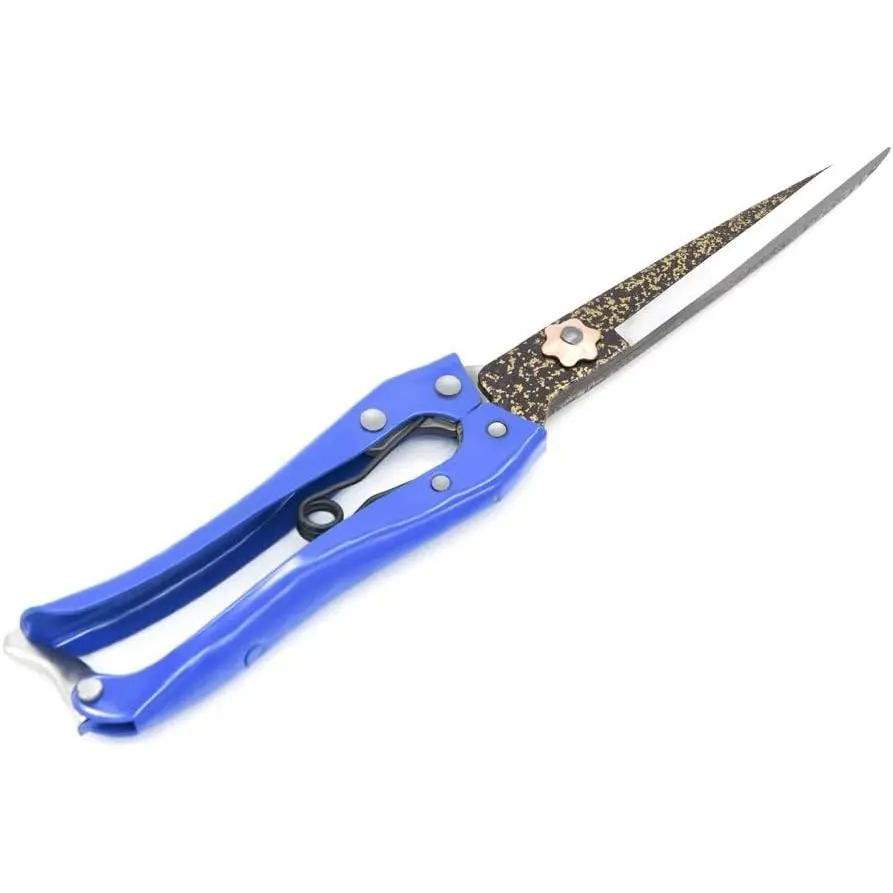 Grass Sheep Shear - Coated Wear-Resistant Handle, Manganese Steel Double-Edged, Strong Spring Suitable For Manual Shearing of Cow, Sheep, and Horse Hair (Blue 10.2 inches)
