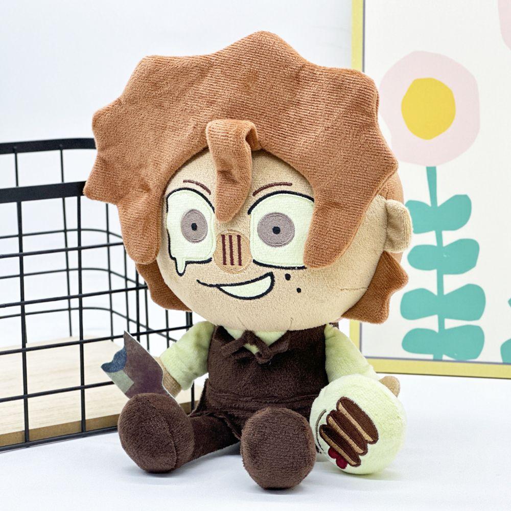 Rody Dead Plate Surrounding Brown Curly Hair Boy Plush Doll Spoof Puppet Gift for Friend