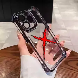 One  Luffy Shanks Pattern Aesthetic Electroplated TPU Casing For iPhone 17 Pro MAX Air 16 15 14 13 12 11 Pro MAX Four Corners Anti-Fall Transparent Soft Silicone Gift Shockproof Protection Anti-Drop Protective Protector Phone Cases Shell Cover