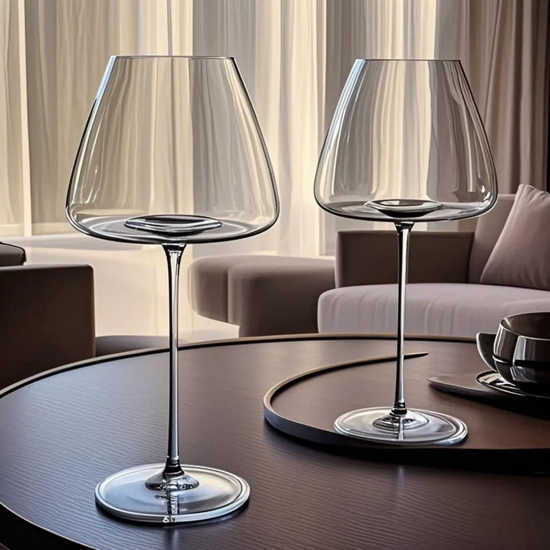Clear Wine Glass, 1/2 Counts  Modern Simple Stemware Goblet, Wine Glasses for Home Kitchen Party Wedding