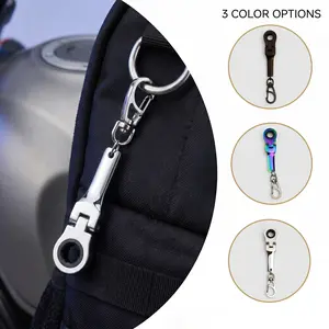 Mini Flex Head Ratchet Wrench Keychain, 72-Tooth Cr-V Steel Pocket Ratchet Tool With 360° Swivel Carabiner Clip, Portable EDC Repair Gadget For Cyclists Motorists Mechanics Handymen, Multifunctional Outdoor Daily Carry Hardware Tool -YY0
