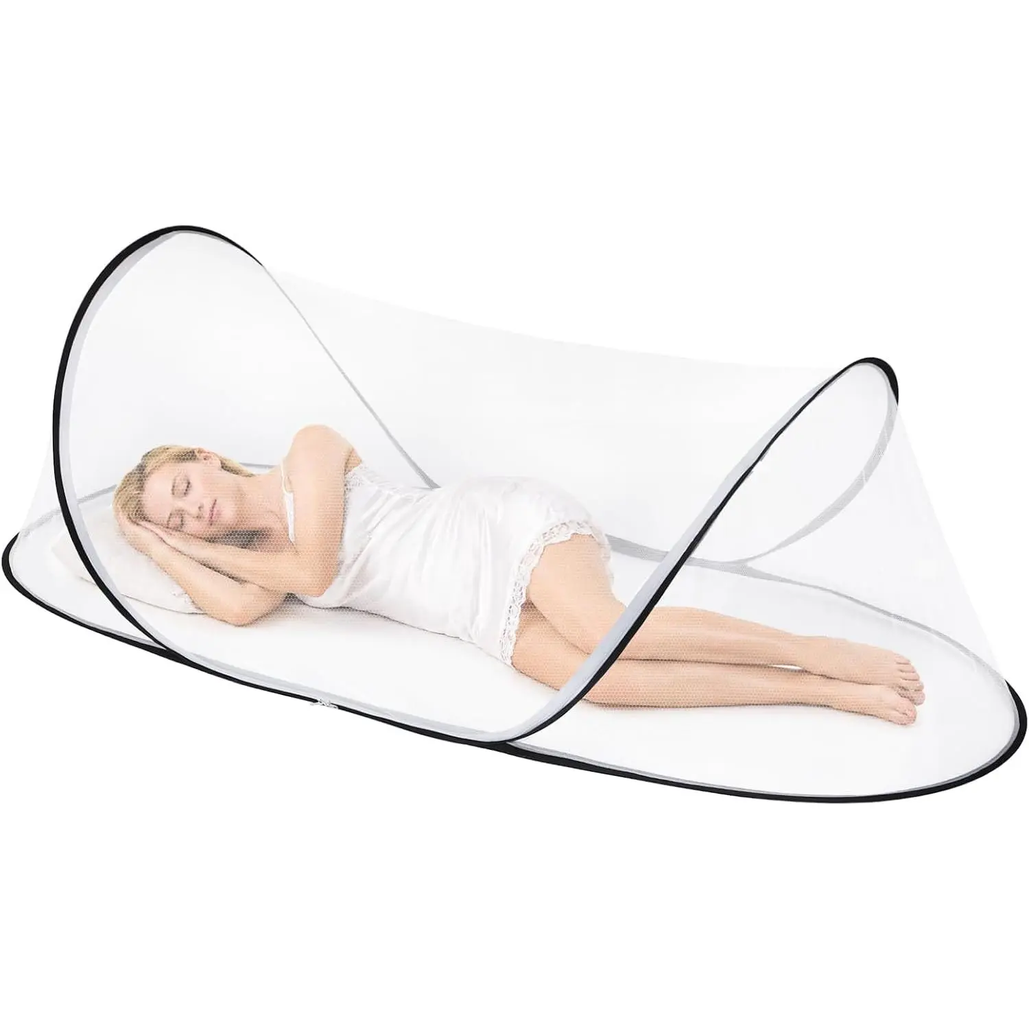 Large Net for Bed – 78.7"x31.5"x23.6" Foldable Mesh Tent, Lightweight Breathable Pop-Up, for Camping, Travel, – No Assembly, Keeps Bugs Out