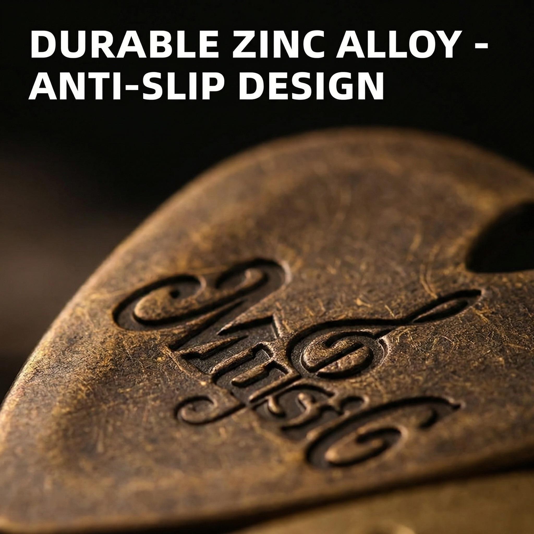 3-piece Set (color Varies) Electric Guitar Picks, Zinc Alloy Guitar Picks, Stainless Steel Metal Guitar Picks, Bass Picks, Guitar Picks