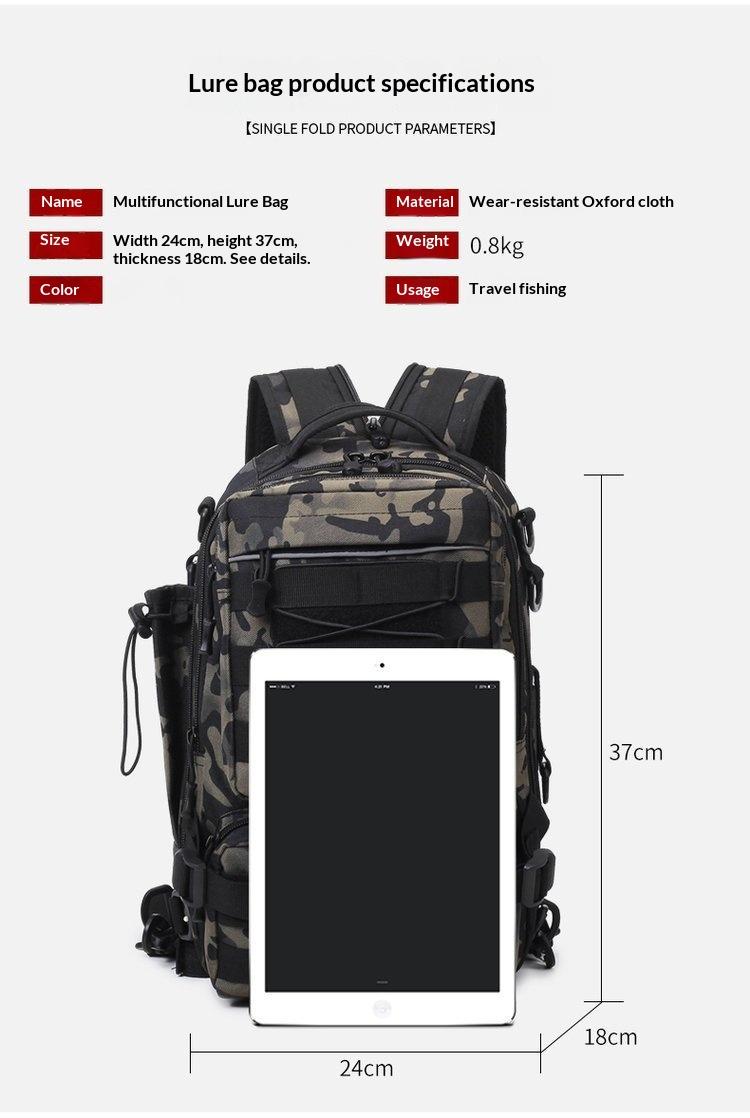 Multifunctional Tactical Backpack Outdoor Large Capacity Travel Sports Hiking Bag Multi-compartment Lure Fishing Bag