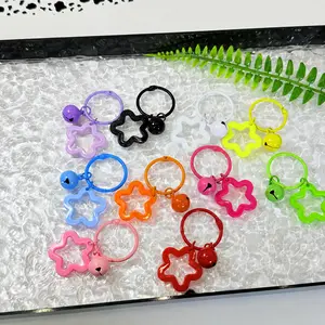 Cute Star Bell Keychain – Colorful Hollow Star Bag Charm, Kawaii Key Ring, Random Color