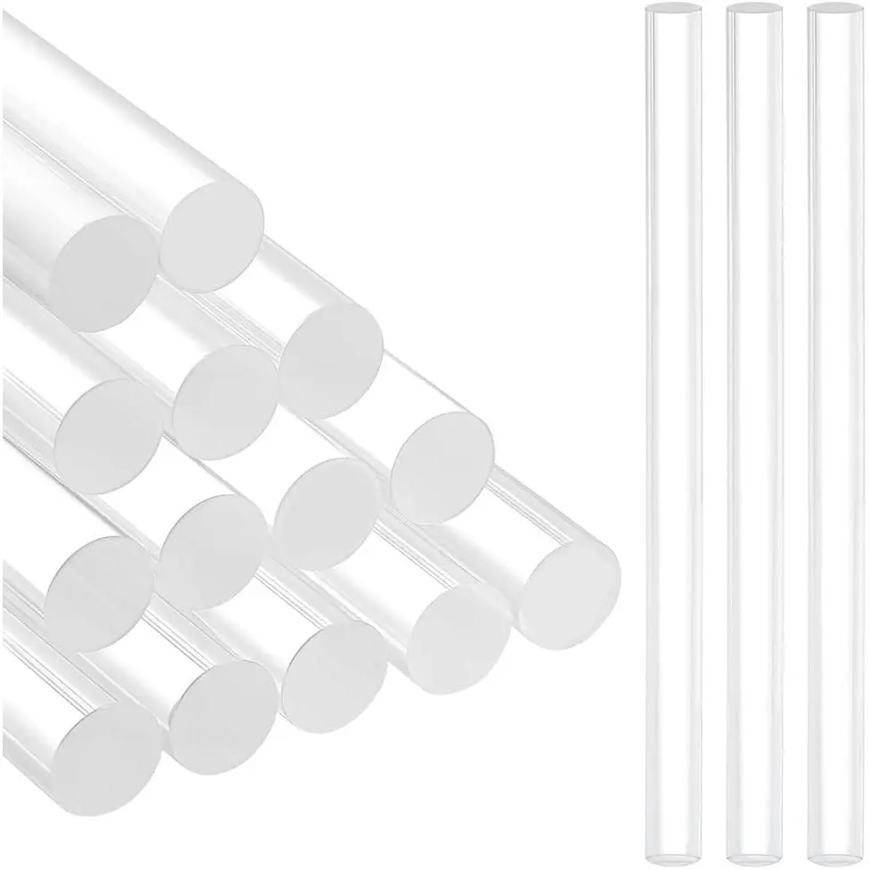 16PCS Acrylic Clay Roller, 6.4x0.39 inch Clear DIY Polymer Clay Tool Slab Roller Supplies for Handmade Shaping and Sculpting