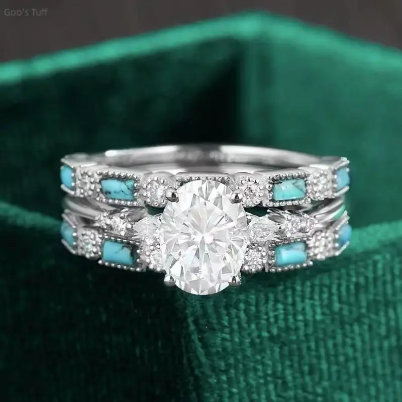 3 PCS Stackable Finger Ring Set, Green Zircon Enamel Drip Oil Fashion Jewelry Women for Daily Party Outfit