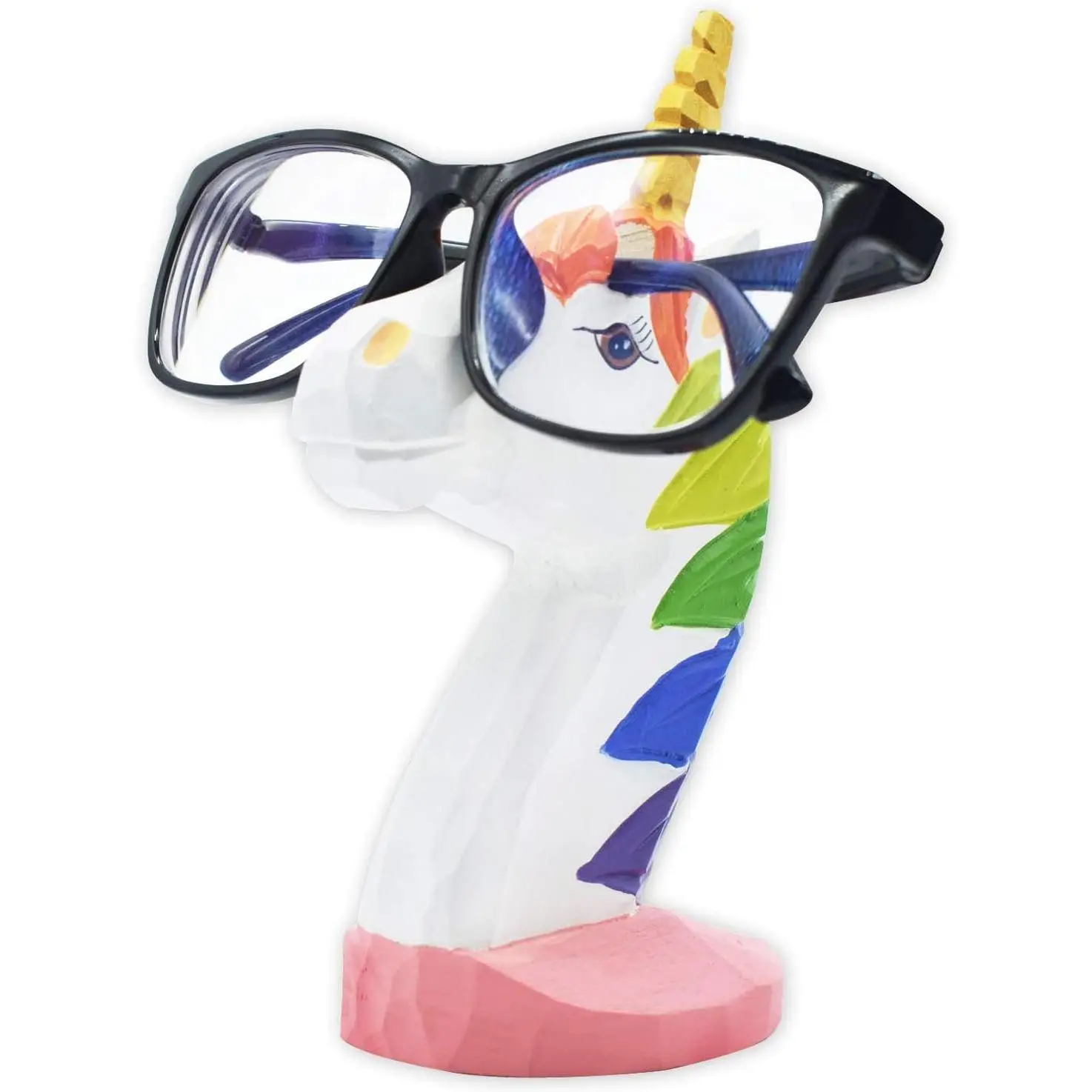 Carving Eyeglasses Glasses Holder Stand Sunglasses Display Stand  Office Desk Décor  (Unicorn)