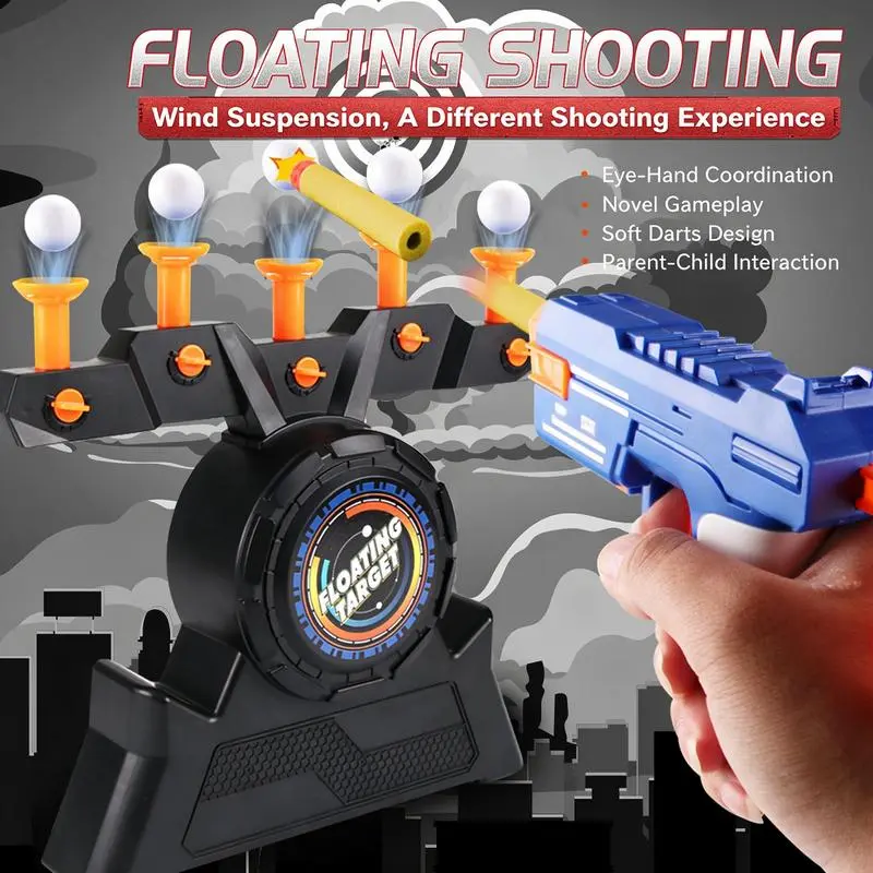 Children's floating shooting toys, ball target games, cool birthday gifts, 8+year old boys, best youth gift ideas, targets and darts, youth boy gifts, foam balls, soft bullets,Bring 4 AA batteries for use, or plug them in via USB