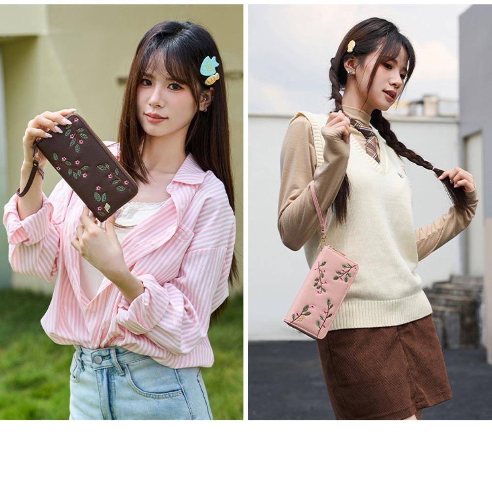 2026 Women’s Embroidered Floral Wallet – Multi-Card Organizer & Fashion Clutch Purse