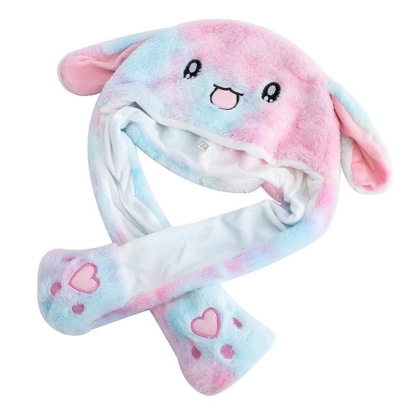 New Style Cute Ear Moving Up Cap Women Girls Funny Hat Rabbits Style Ears Plush Winter Lovely Hat ﻿