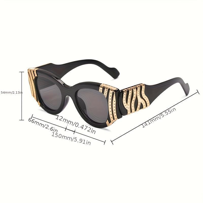 2026 New Release Unisex Oversized Cat Eye Glasses – Brown Black Two-Tone Metallic Accent Gradient Flat Mirror, TikTok Shop Summer Gift