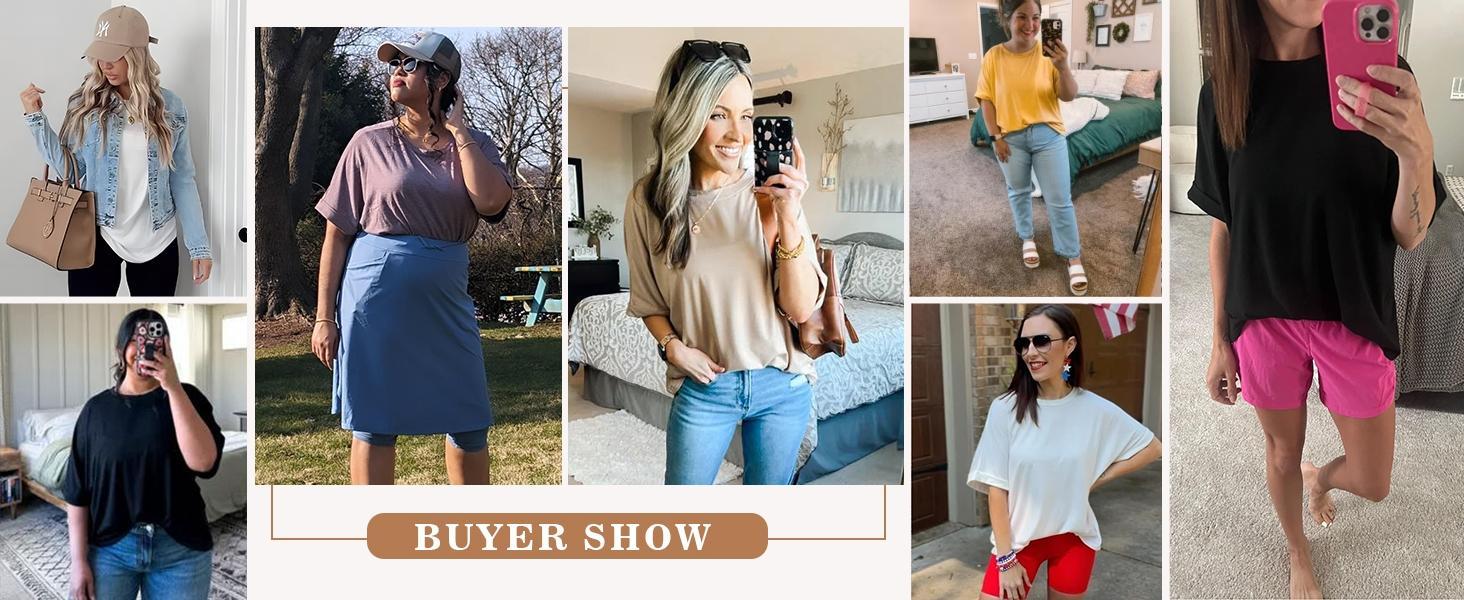 Imily Bela Womens Oversized Tshirts Casual Summer Tops Short Sleeve Loose Fit Tunic T Shirts