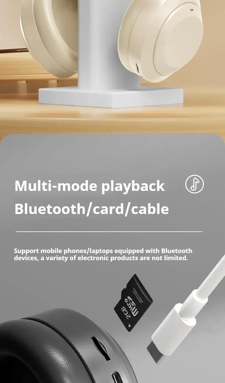 noisecancellingheadphone Wireless Bluetooth 5.3 Headphones Sports Gaming Earphones Support TF/AUX noise reduc