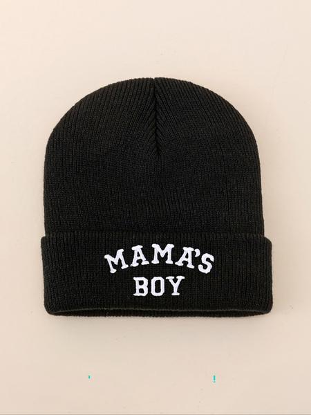 Newborn Knit Hat with Letter Embroidery, Warm Winter Beanie for Infants, Suitable for Outdoor Use, Casual Style for Daily Commute, Bonnet